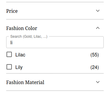 Gally term suggestions based on real visitor searches
