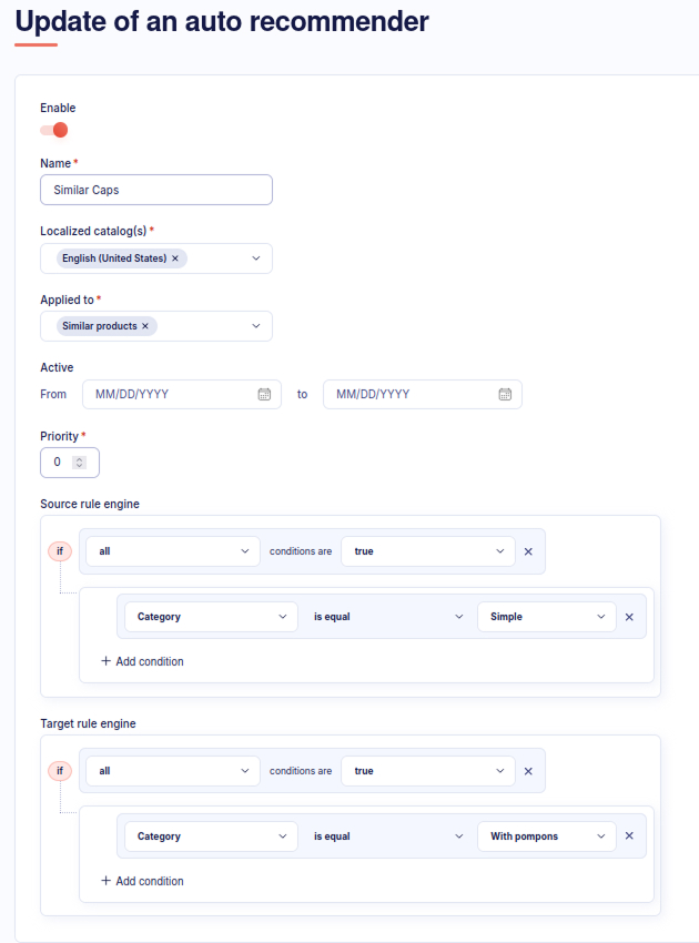 Gally v2.3.0 recommender configuration in the back office